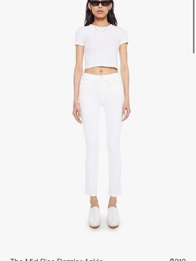 MOTHER mid ride dazzler ankle fray